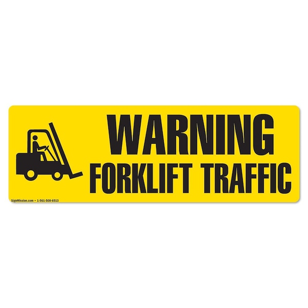 Signmission Warning Forklift Traffic 18in Non-Slip Floor Marker, 16" x 16", FD-2-R-16-99822 FD-2-R-16-99822 - main